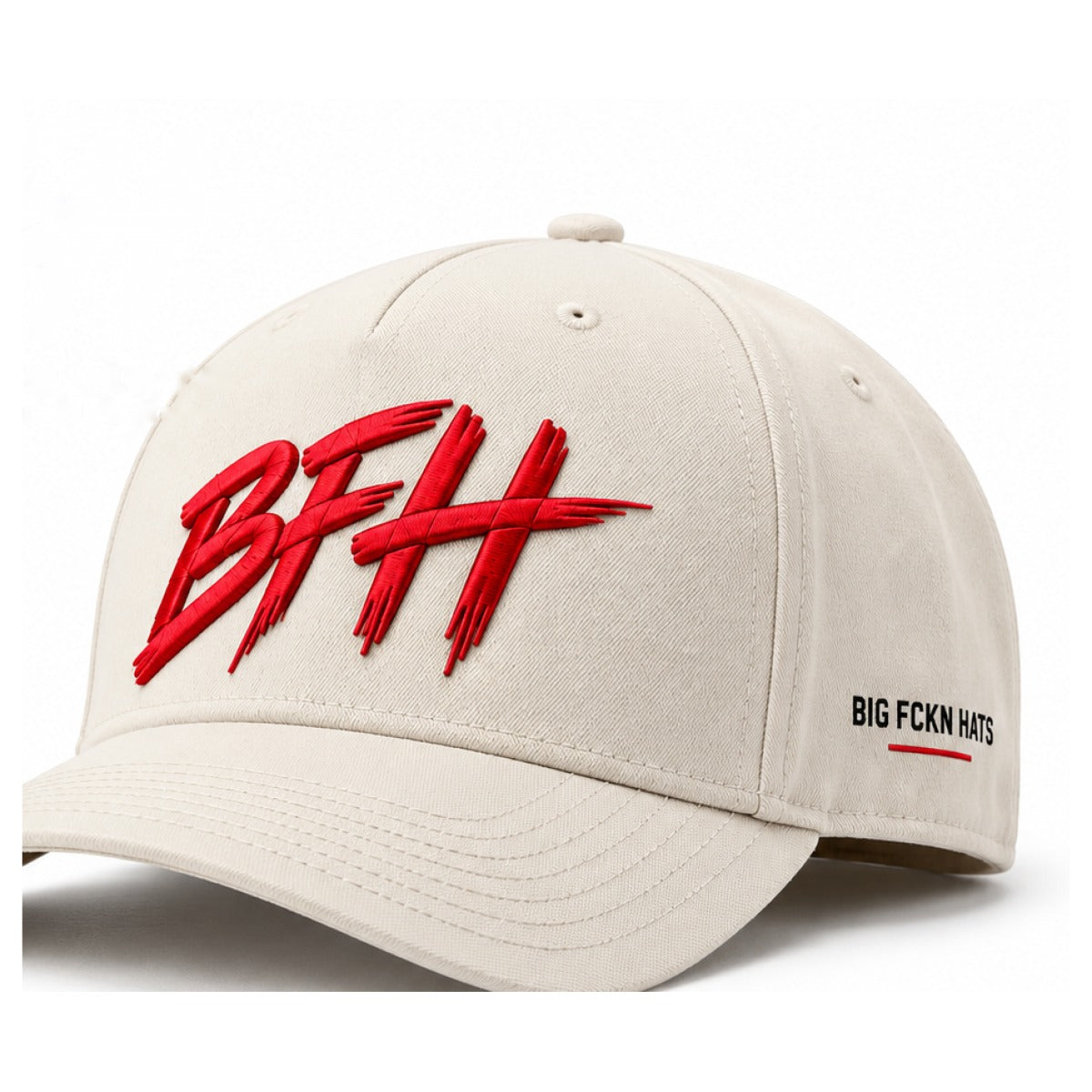 The BFH Original in Stone / Red - front three-quarter view